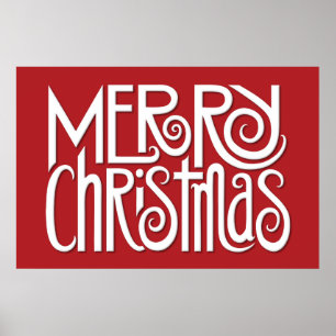 Merry Christmas white Poster