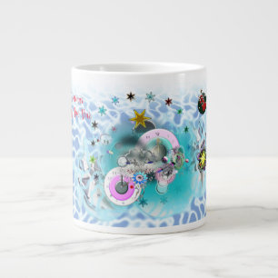 Merry Christmas Wind Santa Claus Sock Large Coffee Mug