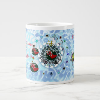 Merry Christmas Wind Santa Claus Sock Large Coffee Mug