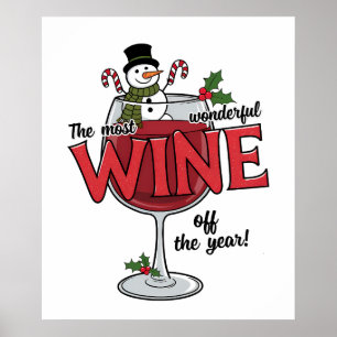 Merry Christmas wine party Poster