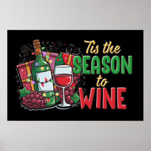 Merry Christmas wine party  Poster