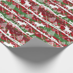 Merry Christmas Winter Animal Theme Wrapping Paper