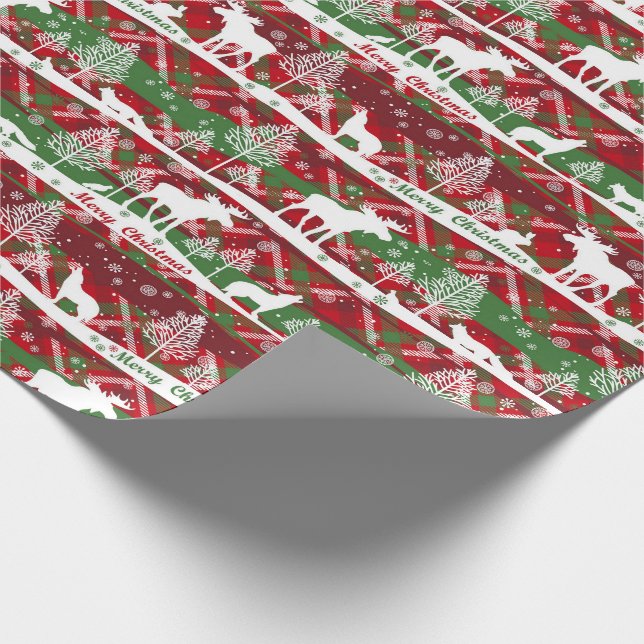 Merry Christmas Winter Animal Theme Wrapping Paper (Corner)