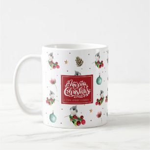 Merry Christmas Winter Bird Pattern Personalised Coffee Mug