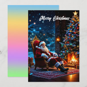 Merry Christmas winter festive Santa magic Invitation