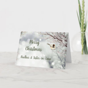Merry Christmas Winter Frost Bird Brother & Sister Holiday Card