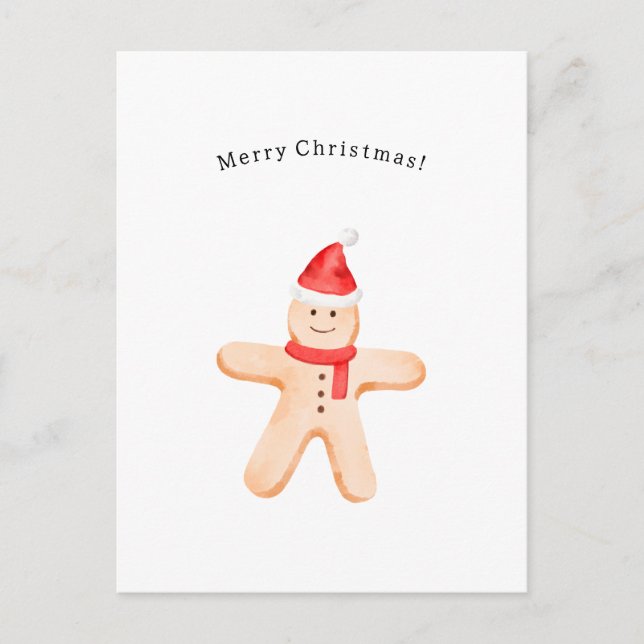 Merry Christmas Winter Gingerbread Man Card (Front)