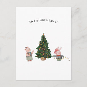 Merry Christmas Winter Holidays Christmas Tree Postcard