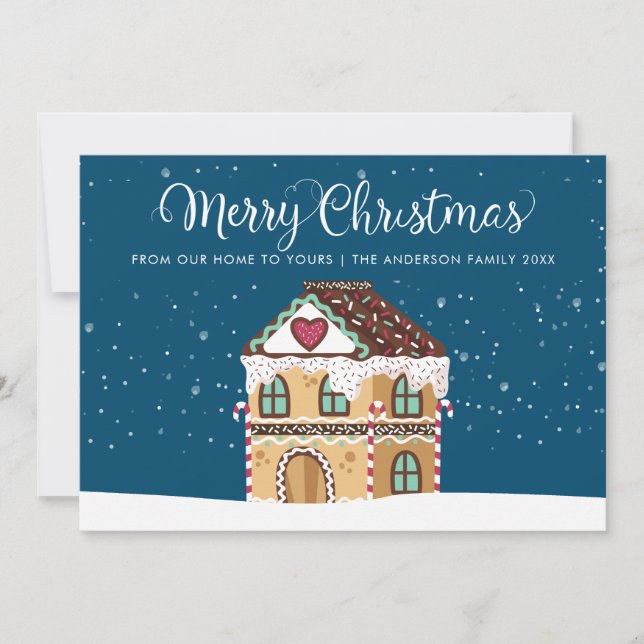 Merry Christmas Winter Holidays Gingerbread  Holiday Card (Front)