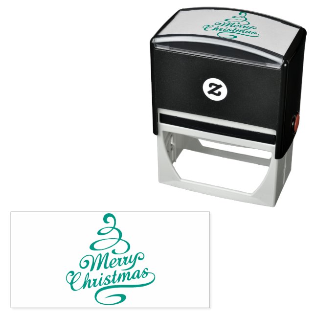 Merry Christmas Winter Holidays Trees Self-inking Stamp (In Situ)