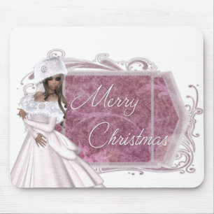 Merry Christmas Winter Lady Designed Mousepad