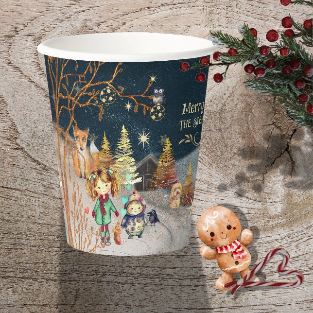 Merry Christmas Winter Magic Blue Paper Cups (Merry Christmas Winter Magic Blue Paper Cups)