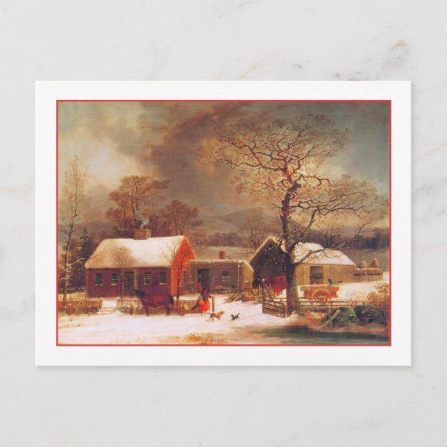 Merry Christmas Winter Scene by Durrie Holiday Postcard (Front)