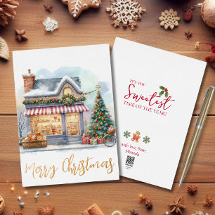 Merry Christmas Winter Scene Gold