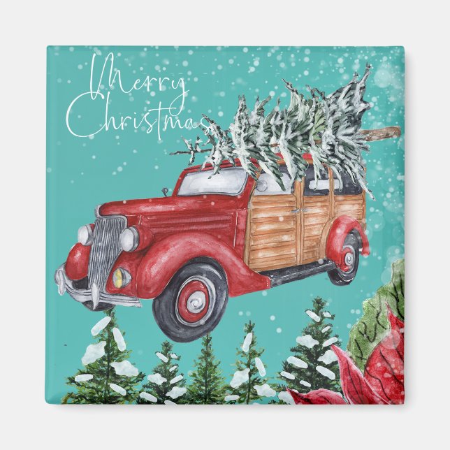Merry Christmas Winter Snowfall Magnet (Front)