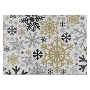 Merry Christmas Winter Snowflake Pattern Cutting Board