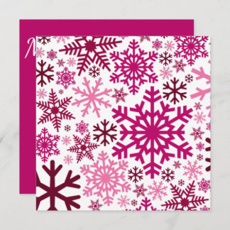 Merry Christmas Winter Snowflake Pattern Invitation