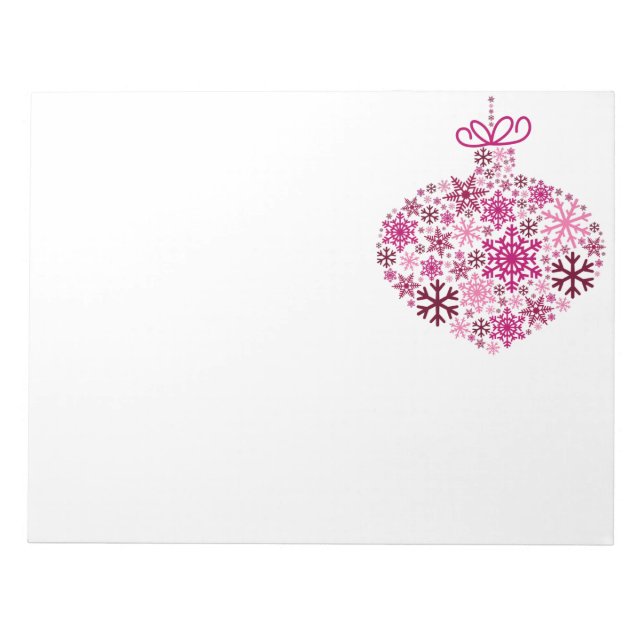 Merry Christmas Winter Snowflake Pattern Notepad (Front)