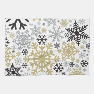 Merry Christmas Winter Snowflake Pattern Tea Towel