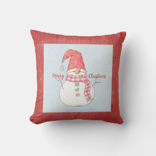 Merry Christmas Winter Snowman Year Keepsake Cushion