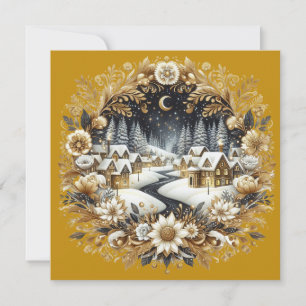 Merry Christmas & Winter village  Holiday Card