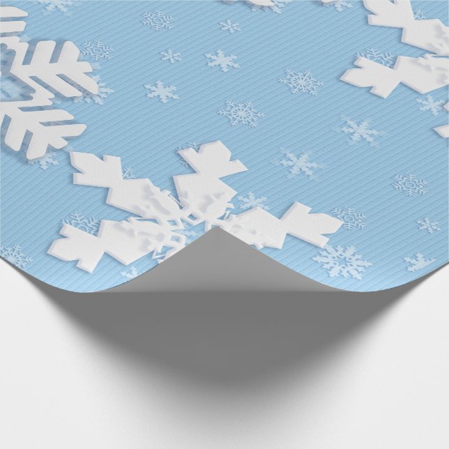 Merry Christmas Winter White Snowflakes Beautiful Wrapping Paper (Corner)