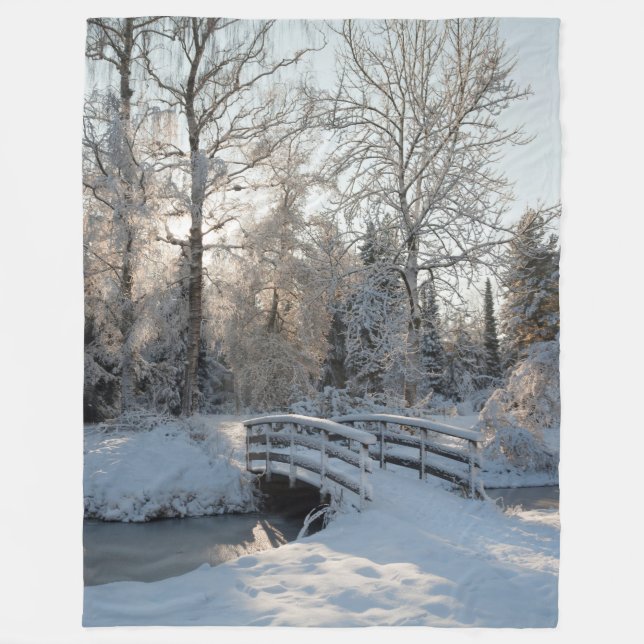 Merry Christmas Winter Wonderland Fleece Blanket (Front)