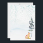 Merry Christmas Wishes Blank Fox Card<br><div class="desc">Celebrate the season with this rustic and retro Merry Christmas wishes notecard, featuring a cute watercolor fox and pine tree set against a serene snowy backdrop. The simple yet charming design combines vintage elements with a touch of modern elegance. Created by artist Victoria Grigaliunas of Do Tell A Belle, this...</div>