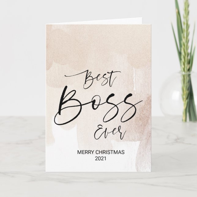 Merry Christmas Wishes For Best Boss Ever Xmas Card (Front)