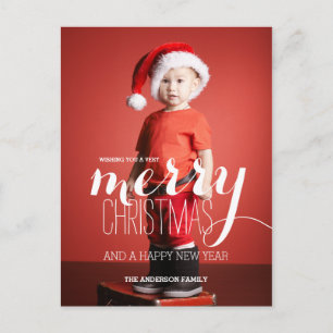 Merry Christmas Wishes   Holiday Postcard
