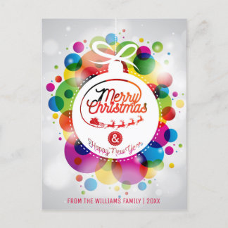 Merry Christmas Wishes Modern Family Photo Holiday Postcard