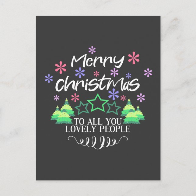 Merry Christmas Wishes Saying quote Holiday Postcard (Front)