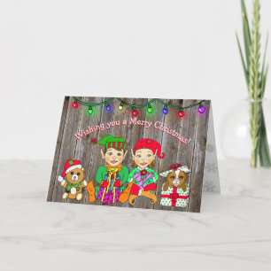 Merry Christmas Wishes Whimsical Elves Card