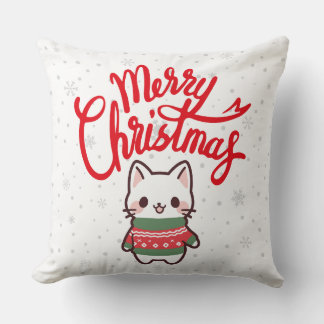 Merry Christmas with a cute kitten Cushion