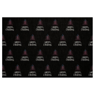 Merry Christmas with American flag Fabric