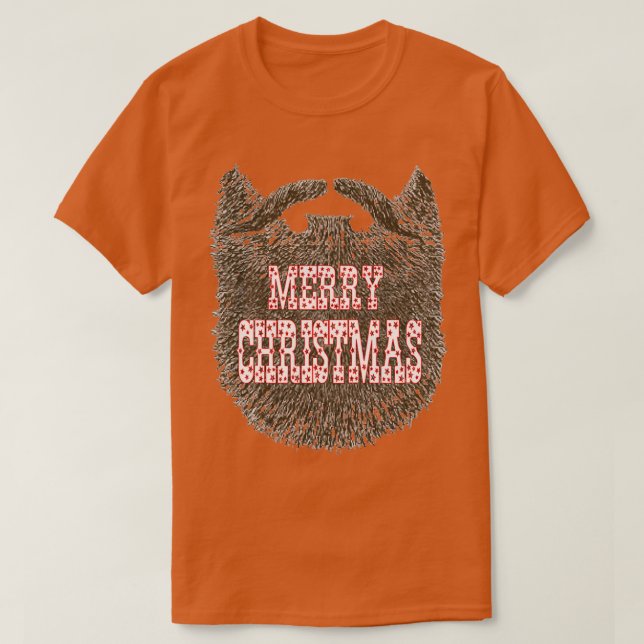 Merry Christmas With Beard T-Shirt (Design Front)