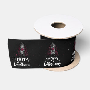 Merry Christmas with Canada flag Satin Ribbon