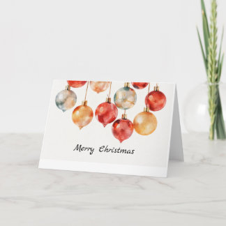 Merry Christmas With Christmas Ornaments Holiday Card