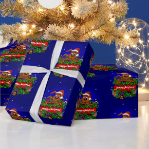 Merry Christmas with Christmas Rabbit Wrapping Paper