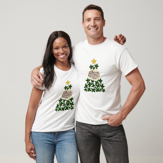 Merry Christmas with Christmas tree T-Shirt (Unisex)