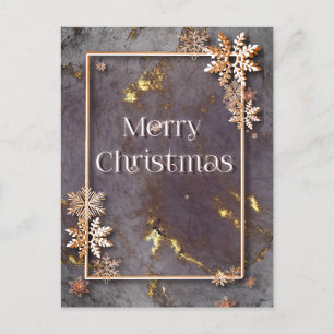 Merry Christmas with depth and snow crystals Postcard
