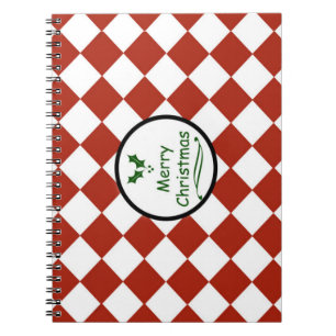 Merry Christmas with diamond pattern Spiral Notebook
