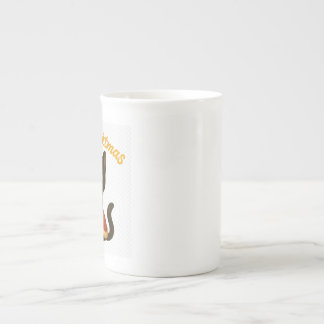 Merry Christmas with Emi the Black Cat Bone China Mug