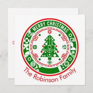 Merry Christmas with Family name Card