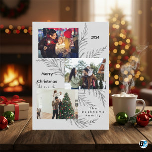Merry Christmas With Family Photo Collage Holiday Card