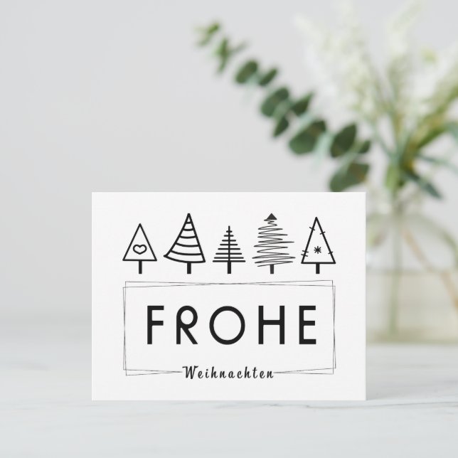 Merry Christmas with fir tree plain Postcard (Standing Front)