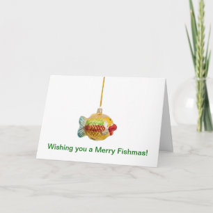 Merry Christmas with fish. Merry fishmas! Fish Holiday Card