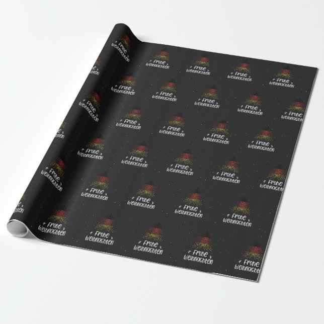Merry Christmas with Germany flag Wrapping Paper (Unrolled)