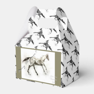 Merry christmas with  horse (rewite by yourself) favour box