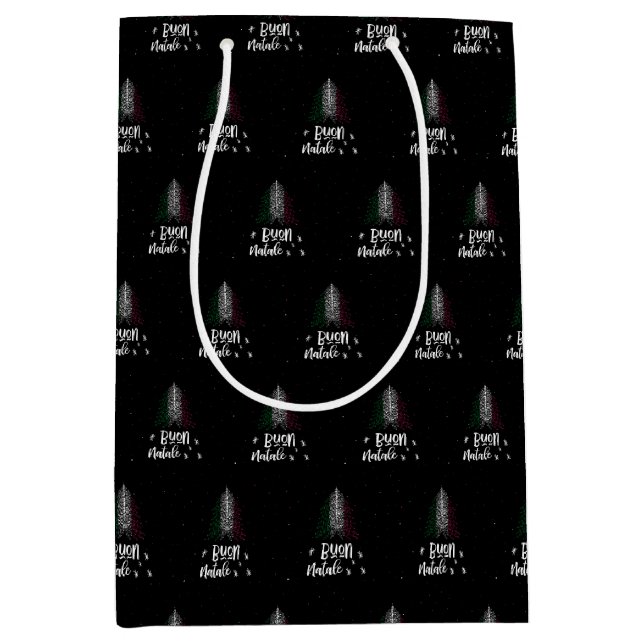 Merry Christmas with Italy flag Medium Gift Bag (Front)